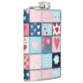 Charmantes Niedliches Patchwork-Design Flachmann (Rechts)