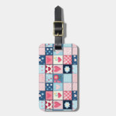Charmantes Niedliches Patchwork-Design Gepäckanhänger (Vorderseite vertikal)