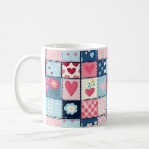 Charmantes Niedliches Patchwork-Design Kaffeetasse