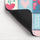 Charmantes Niedliches Patchwork-Design Mousepad (Ecke)