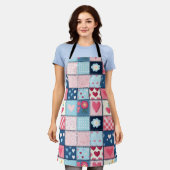 Charmantes Niedliches Patchwork-Design Schürze (Getragen)