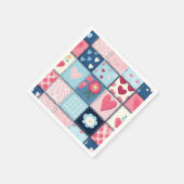 Charmantes Niedliches Patchwork-Design Serviette (Ecke)