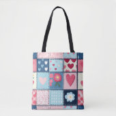 Charmantes Niedliches Patchwork-Design Tasche (Vorderseite)