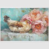 Charmantes Osterbaum Rustikale Hühnererbsen Dekoup Seidenpapier (Vorderseite)