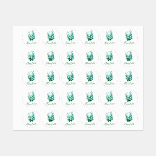 Charmantes Ostereier - Festliche Illustration Etiketten (Blatt)