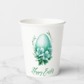 Charmantes Ostereier - Festliche Illustration Pappbecher (Rückseite)