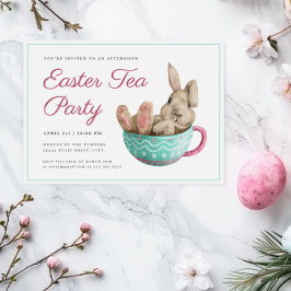 Charmantes Ostern Tee Party Bunny Café Einladung