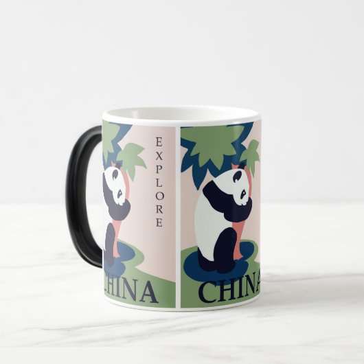 Charmantes Panda Abenteuer: Retro China Reisen Kun Verwandlungstasse (Vorderseite Links)