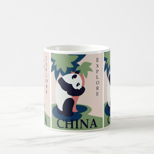 Charmantes Panda Abenteuer: Retro China Reisen Kun Verwandlungstasse (Mittel)