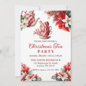 Charmantes Peppermint Weihnachtslieder Teezeremoni Feiertagskarte (Vorderseite)