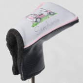 Charmantes Personalisiertes Pink Golf Cart Headcover (3/4 Vorderseite)
