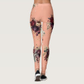 Charmantes Pfirsichrosa Blumenmuster Muster Leggings (Rückseite)
