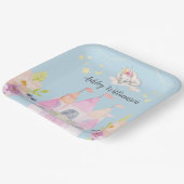 Charmantes Pink Burg Princess Girl Babydusche Pappteller (Gewinkelt)