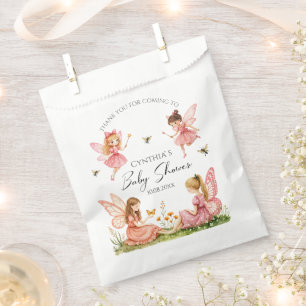 Charmantes Pink Fairies Woodland Babydusche Geschenktütchen