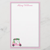 Charmantes Pink Golf Thema Personalisiert Stationi (Vorderseite)