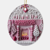 Charmantes Pink Holiday Hearth Keramik Ornament (Links)
