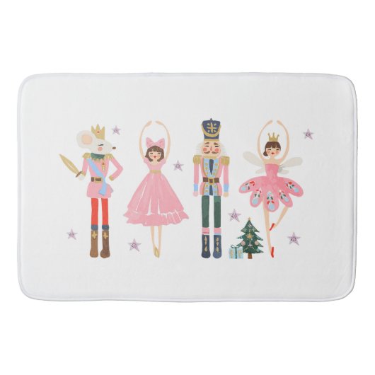 Charmantes Pink Nutcracker Weihnachten Badematte (Vorderseite)