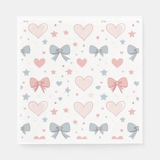 Charmantes Pink- und Blautönmuster Serviette (Vorderseite)