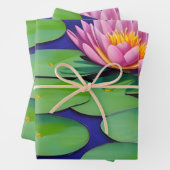 Charmantes Pink Water Lilies Geschenkpapier Set (Beispiel)