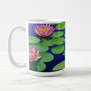 Charmantes Pink Water Lilies Kaffeetasse
