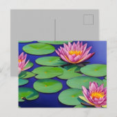Charmantes Pink Water Lilies Postkarte (Vorne/Hinten)