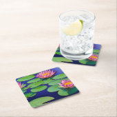 Charmantes Pink Water Lilies Rechteckiger Pappuntersetzer (Vor Ort)