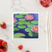 Charmantes Pink Water Lilies Serviette (Beispiel)