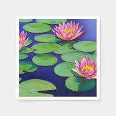 Charmantes Pink Water Lilies Serviette (Vorderseite)