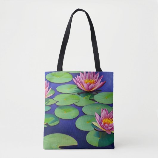 Charmantes Pink Water Lilies Tasche (Vorderseite)