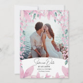 Charmantes Pink Wisteria Save the Date Einladung (Vorderseite)