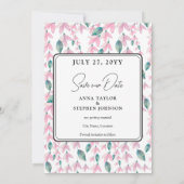 Charmantes Pink Wisteria Save the Date Einladung (Rückseite)