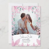 Charmantes Pink Wisteria Save the Date Einladung (Vorderseite)