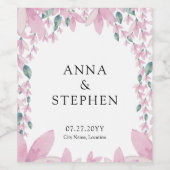 Charmantes Pink Wisteria Weinetikett (Einzelnes Label)