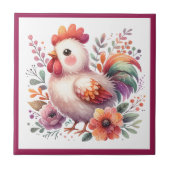 Charmantes Programm mit Blüten für Kinder | Fliese (Vorderseite)