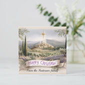 Charmantes Provence Dorf Weihnachten Wasserfarbe (Stehend Vorderseite)