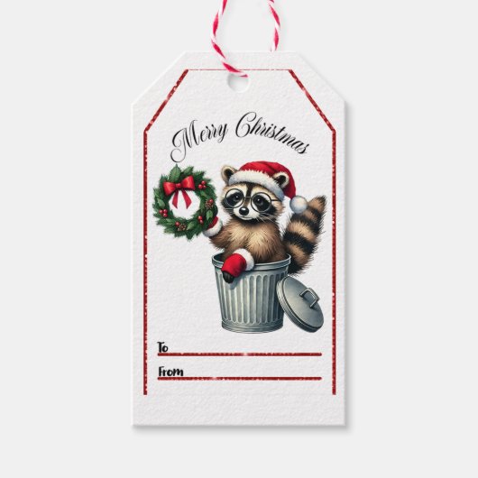 Charmantes Raccoon Weihnachtsanhänger! Geschenkanhänger (Vorderseite)