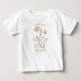 Charmantes Rosa Ein Albernes Gänse 1. Geburtstag T Baby T-shirt