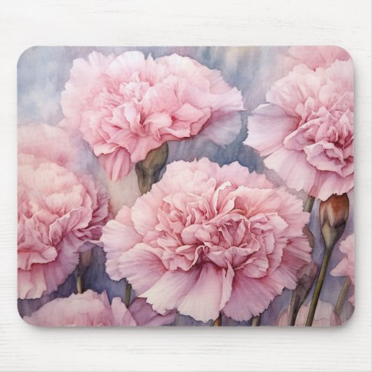 Charmantes Rosa Gemälde Wasserfarben Kunst Mousepad (Vorne)