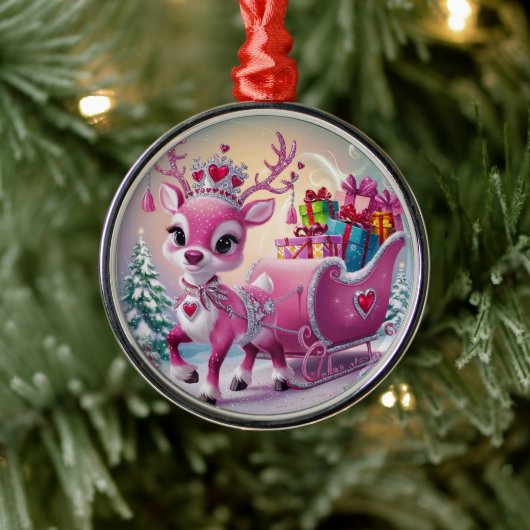 Charmantes Rosa Rentier Weihnachtsschmuck (Baum)