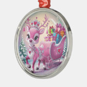 Charmantes Rosa Rentier Weihnachtsschmuck (Links)