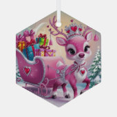 Charmantes Rosa Rentier Weihnachtsschmuck (Rückseite)