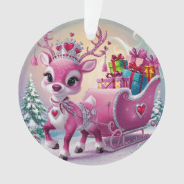 Charmantes Rosa Rentier Weihnachtsschmuck Ornament