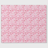 charmantes rosa Schleifenmuster Geschenkpapier (Flach)