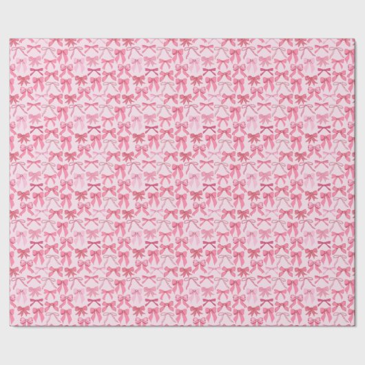charmantes rosa Schleifenmuster Geschenkpapier (Saum)