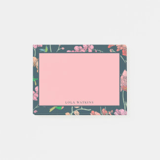 Charmantes rosa und pfirsichfarbenes Muster Post-it Klebezettel
