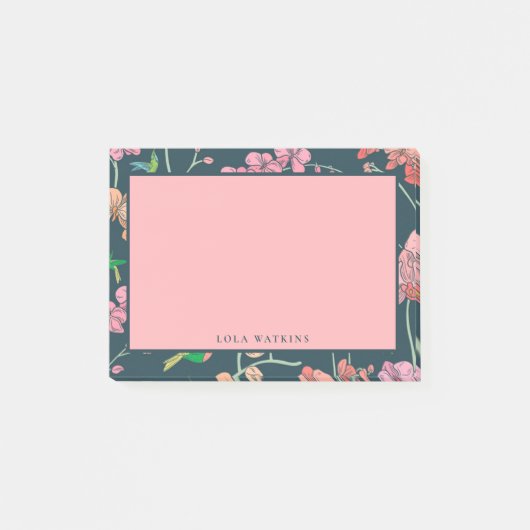 Charmantes rosa und pfirsichfarbenes Muster Post-it Klebezettel (Vorderseite)