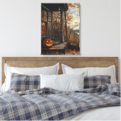 Charmantes Rustikales Halloween Bauernhaus Leinwanddruck (Insitu (Schlafzimmer))