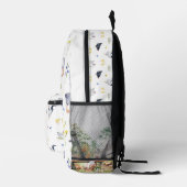 Charmantes Rustikales Landhaus Hühner | Monogramm Bedruckter Rucksack (Rechts)