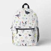 Charmantes Rustikales Landhaus Hühner | Monogramm Bedruckter Rucksack (Vorderseite)