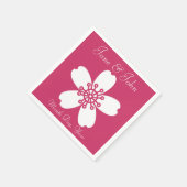 Charmantes Sakura in Raspberry Napkins Serviette (Ecke)